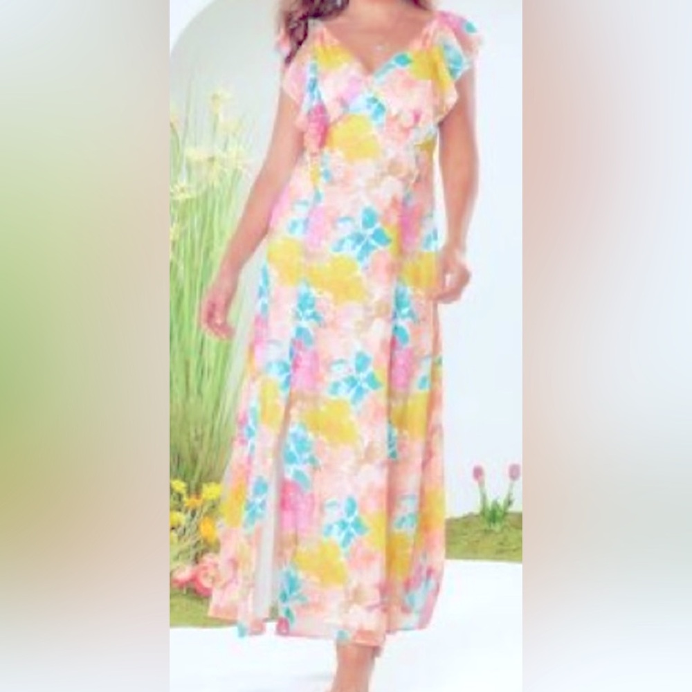 Plus Size Floral Print Spring Dress